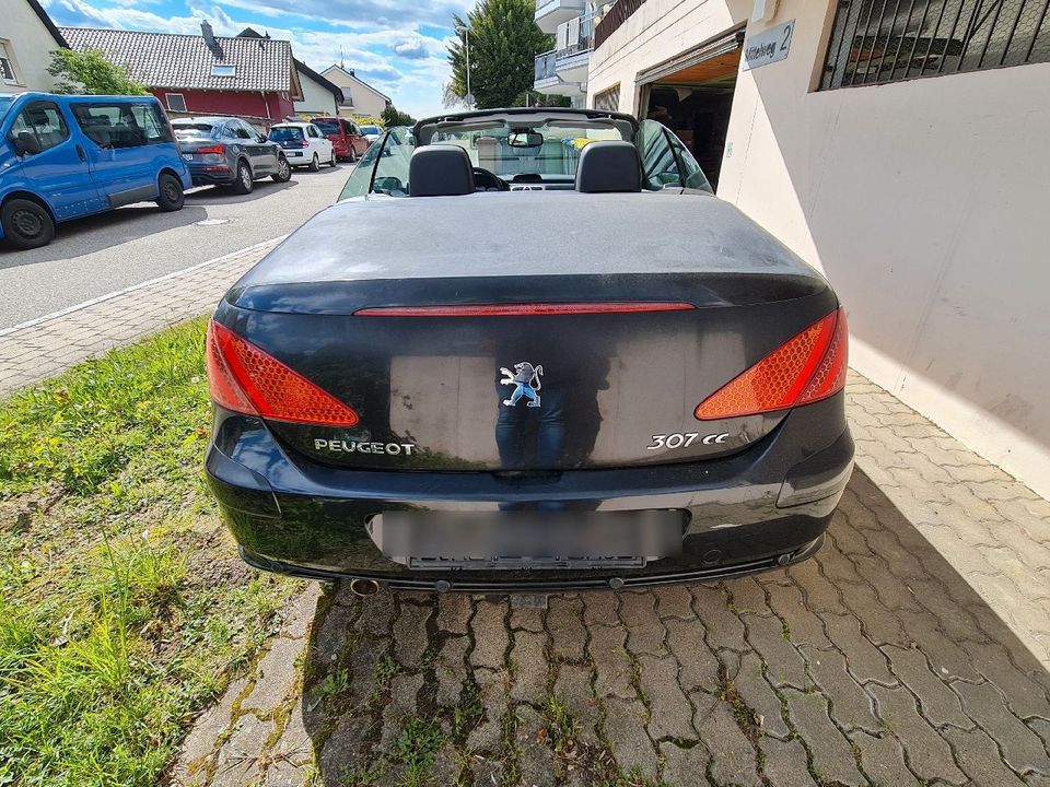 PEUGEOT 307cc Cabrio Cabriolet, 2.0 ccm³, 136 PS, Benzin, schwarz, 5-Gang Schaltgetriebe, TÜV bis 09/2025 in Niefern-Öschelbronn