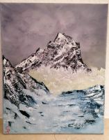 Ölgemälde 40x50 cm Bergspitzen im Nebel nach Art Bob Ross Nordrhein-Westfalen - Oberhausen Vorschau