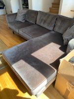 Graues Sofa aus Samt, L-förmig, Ecksofa Home24 *wie neu* Frankfurt am Main - Gallusviertel Vorschau