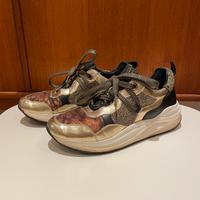 Sneaker CaféNoir Gr. 39 glitzer schwarz gold Leoprint Bayern - Regensburg Vorschau
