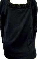 Langarm Shirt eckige Häkelspitze Ausschnitt schwarz  Größe 52/54 Nordrhein-Westfalen - Verl Vorschau