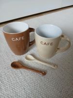 Kaffeetassen Kaffeebecher "Cafe" inkl. Löffel 2er Set Sachsen - Rathmannsdorf Vorschau