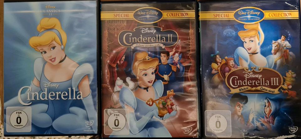 Cinderella 1+2 3+Disney DVD in Herzogenrath