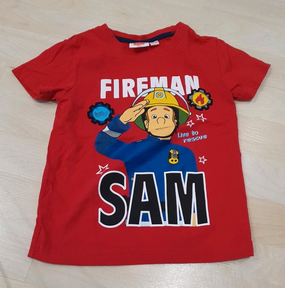 4er Set neuwertig Tshirts 92/98 Feuerwehrmann Sam Paw Patrol in Sande