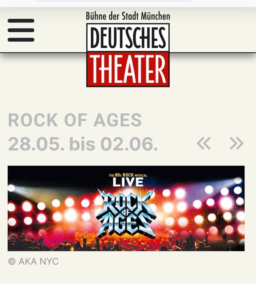 2x Rock of Ages - Deutsches Theater München 29.5 in Buch a. Erlbach