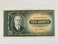 Geldschein Banknote 1945 100 Korun Kronen Tschechoslowakei Bayern - Rosenheim Vorschau