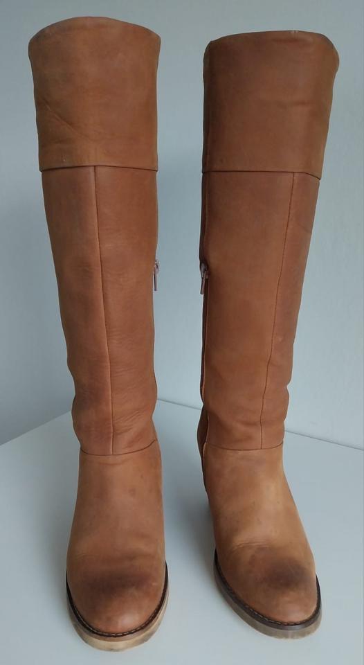 Stiefel Langschaft echtleder Nubukleder Vintage Cognac gr. 37 in Kaltenkirchen