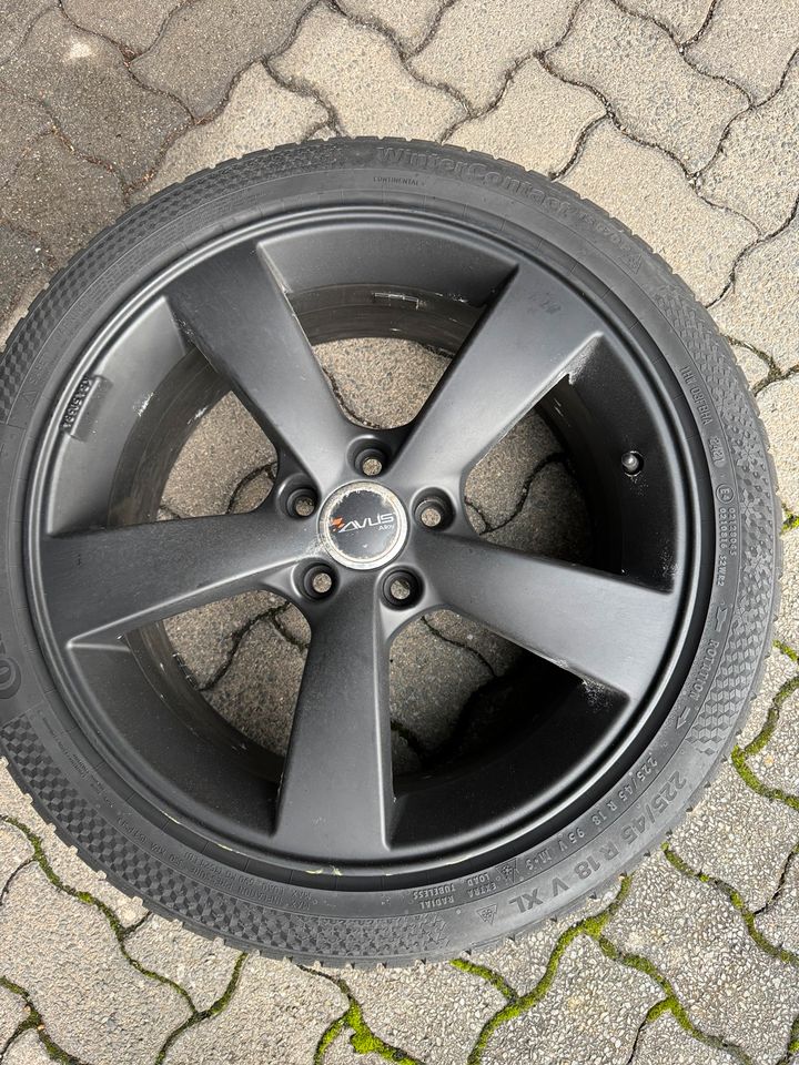 4 AVUS AF10 Black AluFelgen mit Continental Winterreifen, wie neu in Werdohl