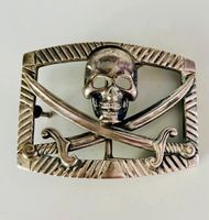 Jeff Deegan 925 Sterling Silber Gürtelschnalle Totenkopf & Säbel Hessen - Bad Soden am Taunus Vorschau