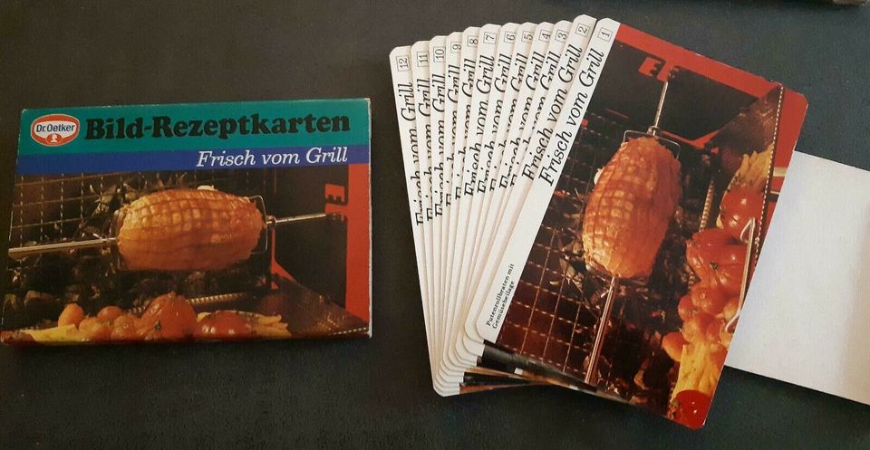 Dr. Oetker, Bild Rezeptkarten, 70er Jahre, Gemüse, Grill in Leverkusen