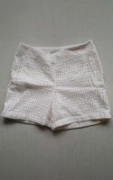 Shorts kurze Hose High-Waist Lochmuster Lochstickerei Weiß XS 34 Sachsen-Anhalt - Zeitz Vorschau