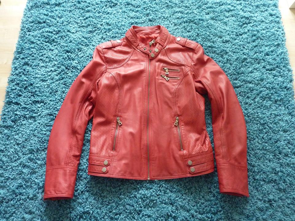 Damen Lederjacke, Biker Style, Jilani Collection, Vintage Rot in Sankt Goar