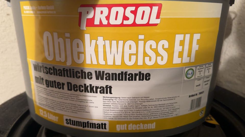 Wandfarbe weiß matt Prosol in Bad Schwartau