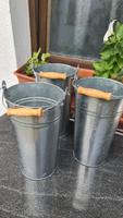 3 x Metalleimer mit Henkel und Holzgriff  H 26 cm  d oben 15 cm Sachsen - Röderaue Vorschau