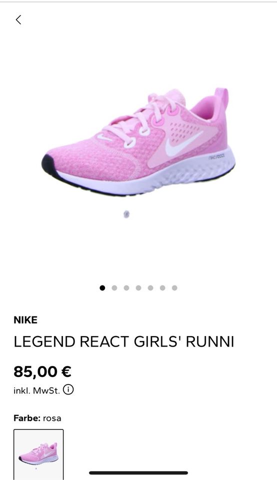 Nike Legend React Running Sportschuhe Damen/Kinder rosa gr. 36,5 in Essen