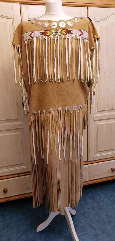 Indianer Lederkleid UNIKAT handgefertigt NEU Kleid hochwertig in Erfde