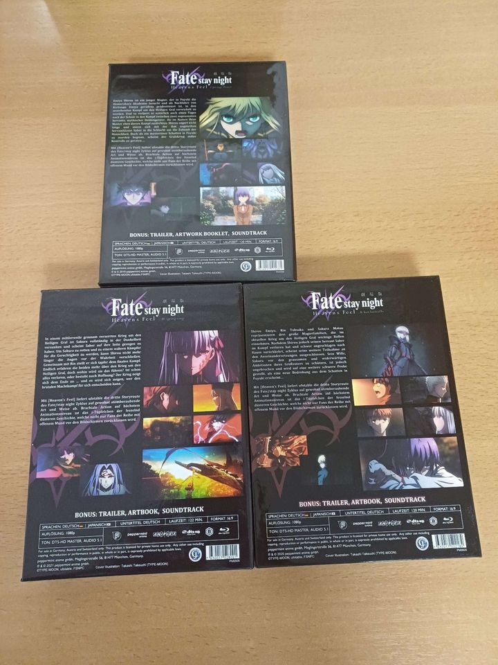 Anime Bluray Ltd. Fate Stay Night Heaven's Feel 1-3 Sammelschuber in Nordhausen