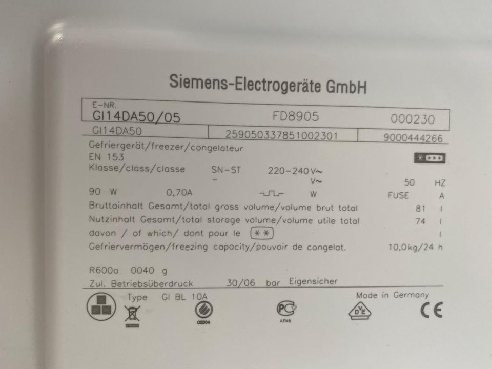 Tastenschaltereinheit mit Blende f. Siemens Gefrierschrank Bosch in Meiningen