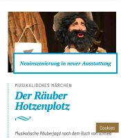 4 Karten Räuber Hotzenplotz Papageno Musiktheater Frank. am 25.5 Hessen - Reinheim Vorschau