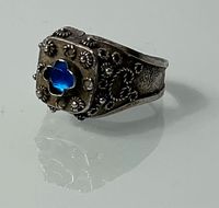 Orientalischer Silber Ring mit blauem Zierstein, 18mm Nordrhein-Westfalen - Hamm Vorschau