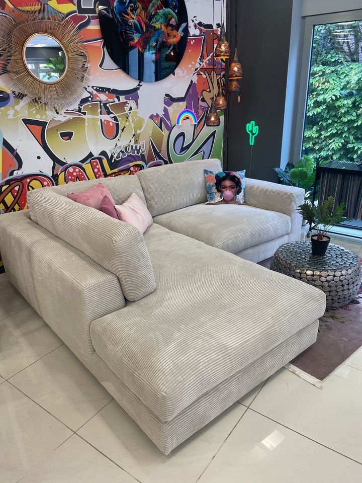 Ecksofa You - Breitcord Cream - 265x220 cm in Bocholt