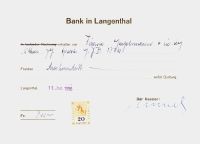 Einzahlungsbeleg 1956 Bank in Langenargen Schweiz mit Steuermarke Baden-Württemberg - Backnang Vorschau