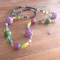 ☆ Kette, rosa, Perlenkette, Halskette, Boho, Hippie Nordrhein-Westfalen - Solingen Vorschau