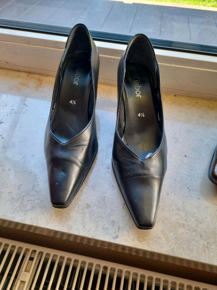 Gabor Pumps 4 1/2 gr. 37 1/2 schwarz braun Leder in Gersthofen