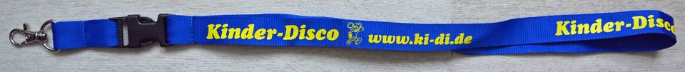 Schlüsselband Lanyard mit Schiebeschnalle, blau, Aufdruck Kinder in Chemnitz