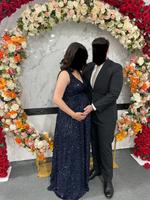 Schwangerschaft Abendkleid Umstandsmode Pailletten dunkelblau Nordrhein-Westfalen - Leverkusen Vorschau