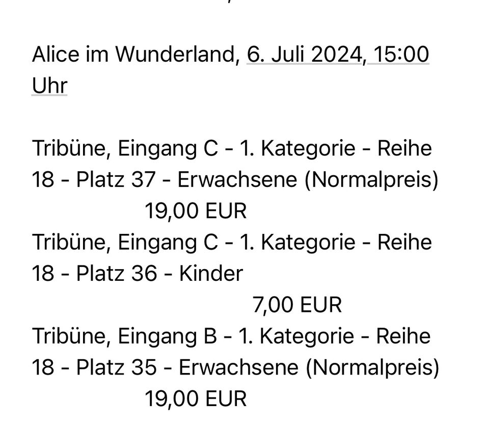 Tickets Alice im Wunderland 06.07.2024 in Kalefeld