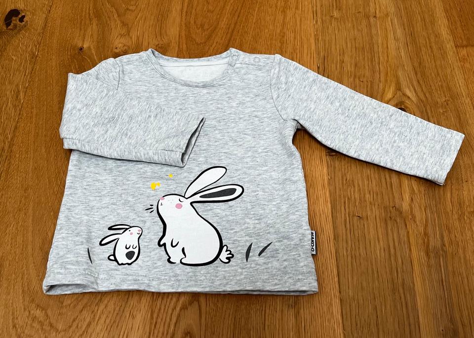 Jako-o Sweatshirt Gr 68 74, grau mit Hase, warmes Shirt Baby in Rutesheim  