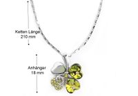 Halskette Kette Kleeblatt Anhänger Schmuck Strass Steine Silber Berlin - Marzahn Vorschau