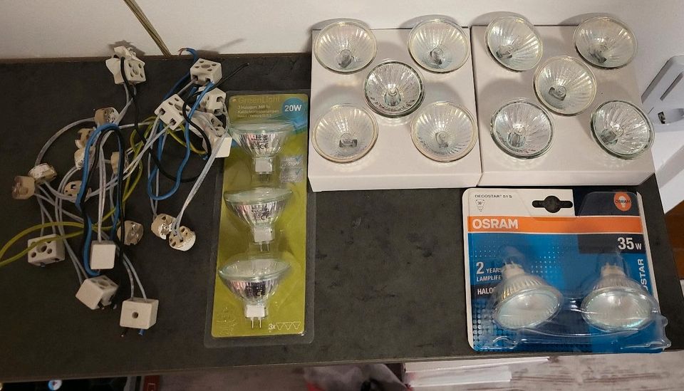 Halogen Einbaustrahler mit 4 Trafos,10 Fassungen +15 Halgenlampen in Iserlohn