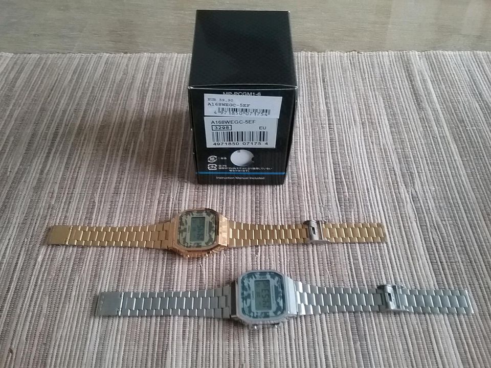 Retro Watch Casio A168WE 3298 Camouflage Gold incl. OVP in Waldweiler