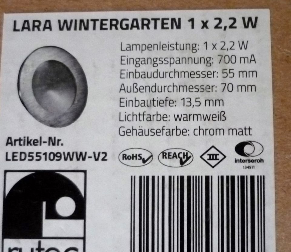 5 Stück rutec LED 5510 XWW Lara wintergarten in Heilbronn