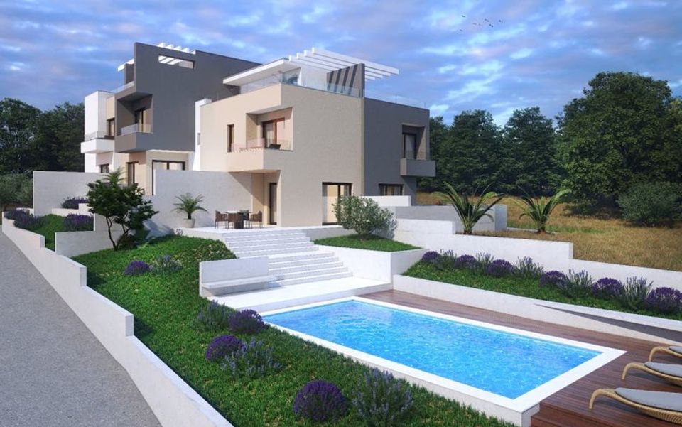 Kroatien, Insel Murter: Moderne Maisonettewohnungen mit Dachterrasse und Pool - Immobilie A2438 in Rosenheim