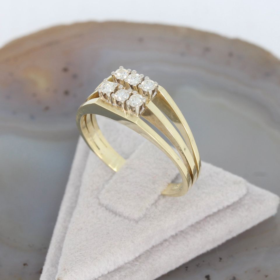 WERT 1100 € BRILLANT RING 585/14 KARAT GELB GOLD vxlt 85503 in Essen