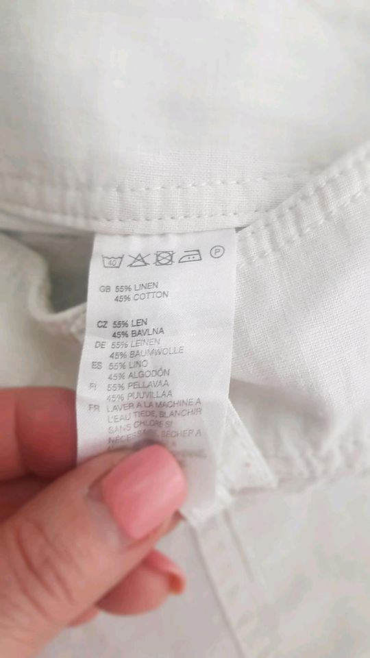 Leinen-Capri-Hose H&M weiß Gr.34 in Herne