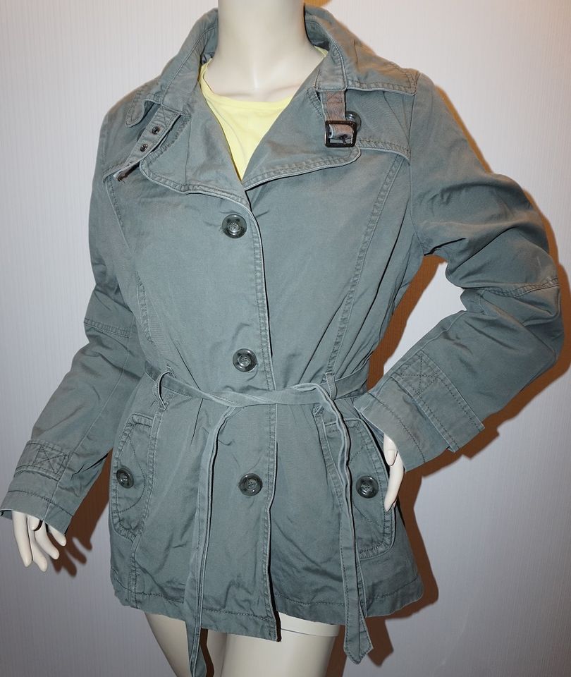 Taupe/Olive Übergangsjacke/ Trenchcoat Gr. 40 von Biaggini in Hayn