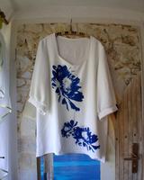Bluse blusenshirt shirt tunika blumen 3/4 arm 46 48 3XL Fluide Sachsen - Mülsen Vorschau