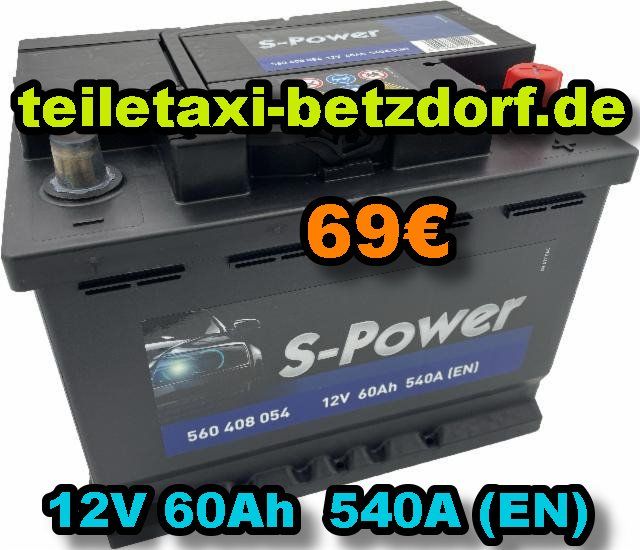 Autobatterie 12V 60AH S-Power Nur 69€ Batterie Autoteile Betzdorf in Betzdorf