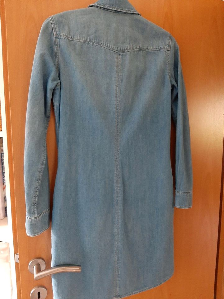 schönes Jeans Kleid Hemd von H&M blau Gr. XXS 160 164 in Freilassing