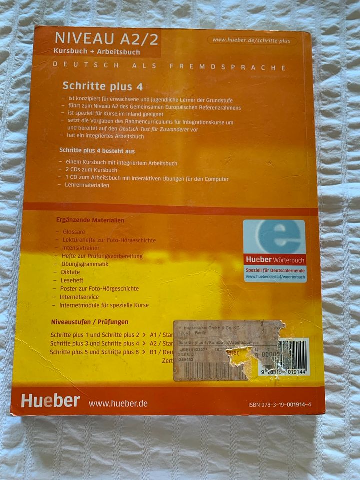 Schritte Plus 4 Kursbuch+Arbeitsbuch A2/2 Hueber Deutschbuch in Berlin