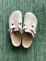 neue Birkenstock, schmal Größe 38, weiß, Echtleder Nordrhein-Westfalen - Monheim am Rhein Vorschau