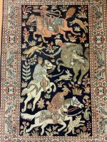 TEPPICH SEIDE / BAUMWOLLE FIGÜRLICH ORIENTALISCHE REITER 130x77cm SEIDENTEPPICH - Versand kostenlos - Wir sind für Sie da lokal in 86830 Schwabmünchen oder online ARTHOME24 Bayern - Schwabmünchen Vorschau