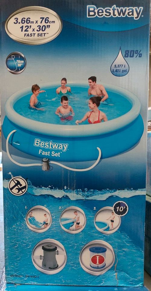 Bestway Pool-Set 366 x 76 cm rund in Herzlake