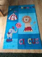 Kinderteppich Zirkus handgeknüpft 110cm x 170cm blau Dresden - Pieschen Vorschau