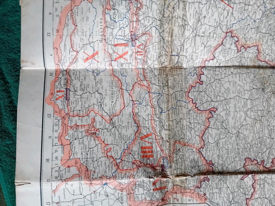 Landkarte Deutschland vor WW 2 in Jessen (Elster)