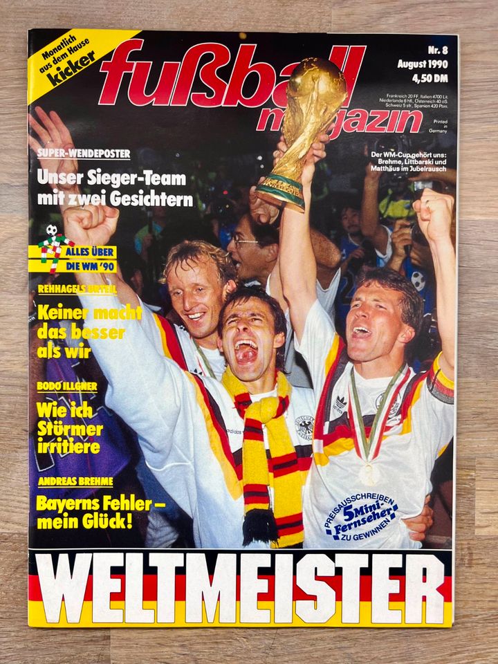 Kicker© Magazin vom August 1990, Weltmeister Dtl. in Berlin